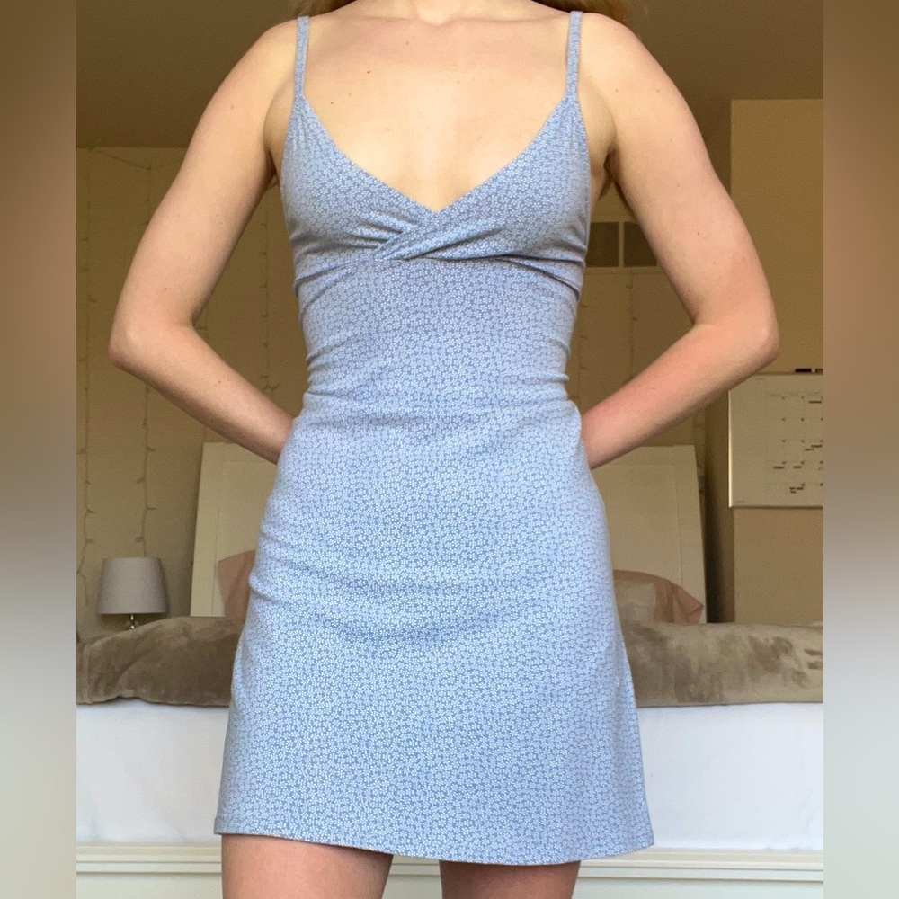 Brandy Melville Amara Dress, Blue Floral Print